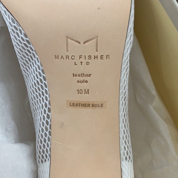 NIB Marc Fisher LTD Zesty White Fabric Heels size 10M - Picture 8 of 13